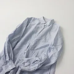 YAECA ヤエカ コットンリネンストライプロングシャツ M/ブルー トップス 綿麻 長袖 ロング 前開きボタン【2400013435420】のサムネイル