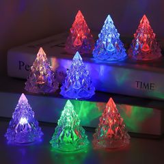 【在庫セール】おしゃれ 撮影 かわいい プレゼント インテリア 室内 ミニ 電飾 置物 光る ツリー 8個・電池付き 卓上 クリスタル イルミネーション LED 飾り (レインボー) クリスマス CINECE