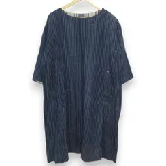 45R】45rpm 綿100% インディゴ二重織 フォークロアチュニック 0