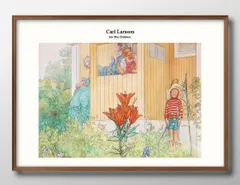 カール・ラーション、マッツ・ラーション、希少画集画、新品額装付、状態良好 カール・ラーション、マッツ・ラーション、希少画集画、新品額装