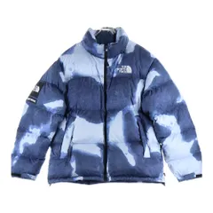 SUPREME (シュプリーム) 21AW ×The North Face Bleached Denim Print Nuptse Jacket ザノースフェイス ブリーチド デニムプリント ヌプシ ダウンジャケット インディゴ ND521001