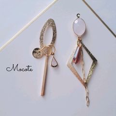 サンドゴールド アシンメトリー  ピアス/イヤリング