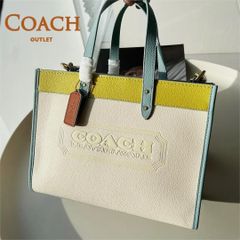 コーチ COACH Field 30 トートバッグ　2WAY　ショルダーバッグ アウトレット品　フィールド C0777 ホワイト×イエロー