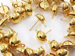 ピアス　パーツ　セット　ゴールド　40個　丸玉　半円　カン付き　AP0857