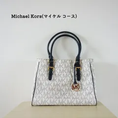 (中古)Michael Kors マイケルコース トートバッグ 総柄 PVC レザー 白 ホワイト グレー 肩掛け MI20211025046