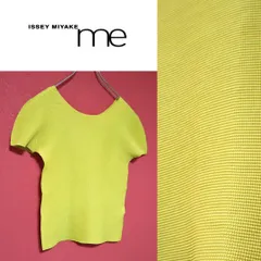 【美品】me ISSEY MIYAKE イエロー プリーツ 半袖 Tシャツのサムネイル