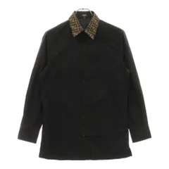 FENDI (フェンディ) FFロゴ 切替 コットン 長袖シャツ ブラック FS0751 A4S6のサムネイル