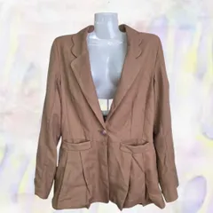 LIZ LISA 　リズリサ　テーラードジャケット　XLサイズ　ブラウン　レディース　無地　レーヨン　ワンボタン　ポケットあり　きれい目