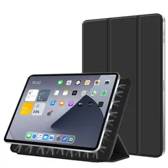 【在庫処分】ケース 2022 ケース Air4 ケース Air5 2020 軽量 iPad 柔らかいシリコン 高級PU材質 iPad 磁気吸着 カバー 三つ折り畳み可 2024 スタンド マグネット付き 11インチ(M2) 自動スリープ機能 iPad Air