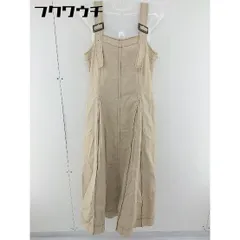 ◇ natural couture NICE CLAUP サイドジップ　ノースリーブ ロング ワンピース サイズF ベージュ レディース  【中古】 【1108030004407】