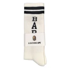 A BATHING APE アベイシングエイプ BAPE ロゴ ソックス 靴下 ホワイト サイズL 正規品 / 40538