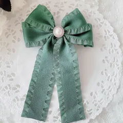 ❤️140ベロアフリルリボンバレッタ❤️グリーン