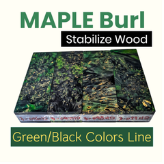 【 Stabilize Wood 】メープルバール Black/Green