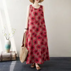 綺麗め ジャンパースカート 花柄 プリント ロング 着痩せ効果 大きいサイズ