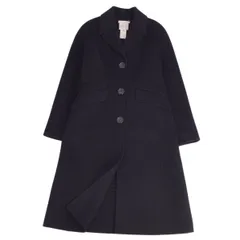 セリーヌ　ロングコート　ダブルフェイス　カシミヤ　ウール　レザーパイピング　38 kigaeru_20011047055