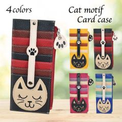 カードケース レディース財布猫ネコねこカード収納小銭入れ薄型刺 猫金運開運大容量