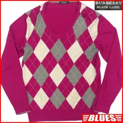 廃盤 バーバリーブラックレーベル セーター ニット M アーガイル X7188