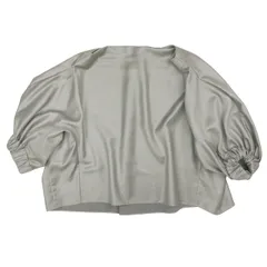 美品 17SS ゼロエイトサーカス 08SIRCUS gross satin dolman top グロス サテン ドルマンスリーブ トップス カットソー プルオーバー ブラウス シャイニー S17SL-TS02 サイズ1 グレー レディース/