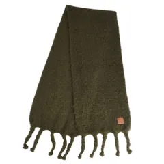 美品 ロエベ LOEWE マフラー ストール フリンジ モヘア ウール レディー