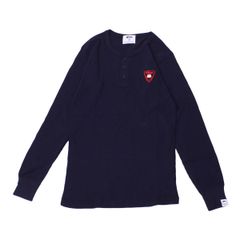Waffle Henley Neckline long sleeve T