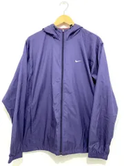 NIKE ナイキ ナイロンジャケット ジップアップ ワンポイントロゴ刺繍 サイズ: L カラー: パープル メンズ トップス