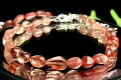 チベット産 アンデシン　7-14x6-7mm　ミニタンブル グラデーション ワイヤー(アジャスター付き) ブレスレット  1個売り パワーストーン 天然石 _BG4026