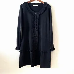 #anc ギャラリービスコンティ GALLERY VISCONTI カーディガン 2 黒 ニット ロング ラメ フリル ハートボタン レディース [920736]