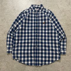 カーハート BDシャツ ブルー ホワイト L【LS025】