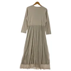 ROPE PICNIC ロペピクニック クルーネック 長袖 ニット ロングワンピース size40/ベージュ
