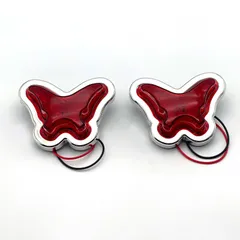 ＦＵＫＵＭＩＤＯ サイドマーカー 24V LED 灯 デコトラ バス マーカー ライト バイク トラック 配線 レトロ ホタル 蝶型 ランプ レッド 2個 [レッド 2個 セット]