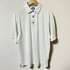 (^w^)b FJ FootJoy フットジョイ 半袖ポロシャツ トップス ストレッチ シンプル 無地 ドライ 速乾 ゴルフウェア オーバーサイズ 紳士 カジュアル ホワイト 白 メンズ サイズM