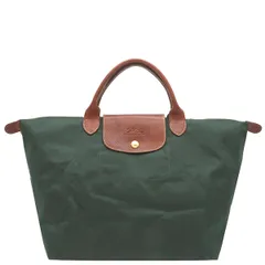 ロンシャン LONGCHAMP ハンドバッグ ル プリアージュ オリジナル トップハンドルバッグ M レザー リサイクルポリアミド グリーン ゴールド金具 緑 トート 【中古】