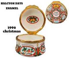 ★ HALCYON DAYS ENAMEL ハルシオン デイズ 小物入れ　happy christmas 1996