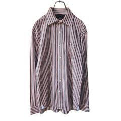 TOMMY HILFIGER トミーヒルフィガー 長袖シャツ Mサイズ グレー系 ストライプ メンズ