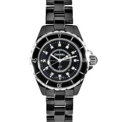 シャネル CHANEL H1625 J12 腕時計 ブラック文字盤 12P ダイヤ セラミック 33mm レディース【中古】