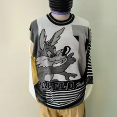 パジェロ　セーター　コヨーテ柄　Lサイズ　オフ白のサムネイル