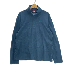 THE NORTH FACE/ザノースフェイス フリース ハーフジップ ジャケット ライトアウター 長袖 ロンT ワンポイント刺繡 オーバーサイズ ビッグシルエット フィリピン製 メンズ L ブルー