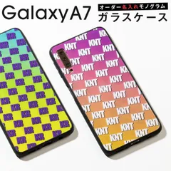  Galaxy A7 スマホケース 文字入れ 韓国 casepholic スマホ ケース カバー ギャラクシー おしゃれ かっこいい 人気 柄 グラデーション 名入れ イニシャル オーダーメイド モノグラム 背面9Hガラスケース sale ソフトケース 携帯カ
