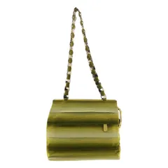 【美品】  Salvatore Ferragamo / サルヴァトーレフェラガモ | グラデーション グログラン チェーンハンドル トートバッグ / ロゴ総裏地 | イエロー系 | レディース