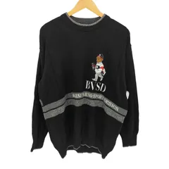 ユーズドフルギ USED古着 {{BARNI VARNO}} 日本製 両面 ワッペン ウール ニット   メンズ import：L 