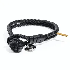 新品 ボッテガヴェネタ BOTTEGA VENETA ブレスレット Mサイズ イントレチャート レザー メンズ レディース ブラック 113546 V3UN1 1189 M Made in ITALY 本革のサムネイル