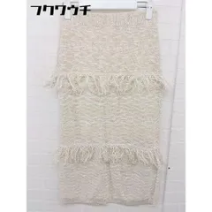 ◇ ●未使用● ◎ GYDA ジェイダ タグ付き 膝下丈 タイト ニットスカート サイズＦ アイボリー レディース  【中古】 【1112080006038】のサムネイル