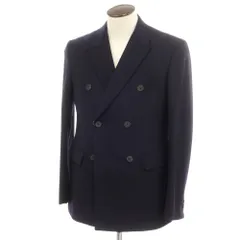 【中古】サイベーシックス SCYE BASICS ウール ヘリンボーン ストライプ ダブル テーラードジャケット ダークネイビー【サイズ40】【メンズ】のサムネイル
