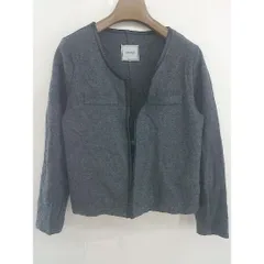 ◇ NIMES ニーム パイピング 長袖 ノーカラー ジャケット グレー レディース  【中古】 【1205300008353】のサムネイル