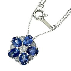 サファイア 1.07ct ダイヤモンド 0.15ct ネックレス Pt900プラチナ/Pt850プラチナ 2.2g 40cm レディース 【中古】【真子質店】【NN】