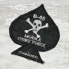 DSP11 スカル SPADE スペード ドクロ ベトナム 戦争 ワッペン トランプ 人気 B-55 COMMANDO パッチ 刺繍 おしゃれ アメカジ 軍物 黒
