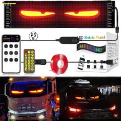 デビルアイ led ライト 車 スクリーン トラック DIYテキストパターンダイナミックLEDスマートカラフルアイランプソフトスクリーン、車トラック窓用アプリコント