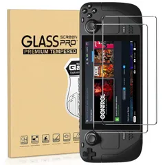 【人気商品】OLED用 Deck 画面保護フィルム スチームデッキ対応用 Deck/Steam ガラス フィルム 【2枚入り】Steam 強靭9H/極薄/気泡ゼロ/指紋防止/撥油撥水/飛散防止/貼付道具付きのサムネイル