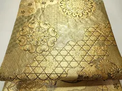 平和屋着物◎佐賀錦　六通柄袋帯　正倉院吉祥文　金糸　正絹　逸品　CAAR7580yk