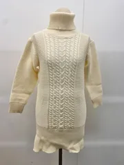 セーターワンピース タートルネック ケーブルニット 長袖